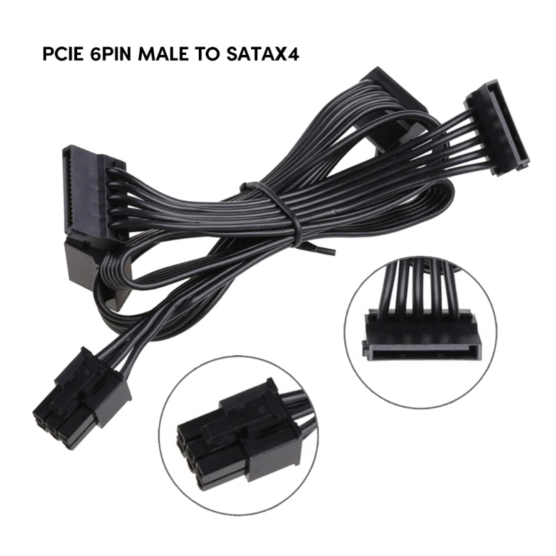 6PIN to 4x SATA Power Module Cable for RM850x RM1000x RM550x RM650x RM750x Modular Power Supply