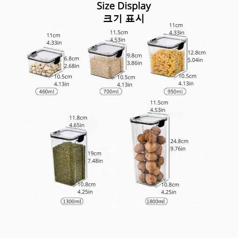 Thickened Sealed Storage Tank Square Transparent Dried Fruit Storage Box Kitchen Grain Storage Tank Containers