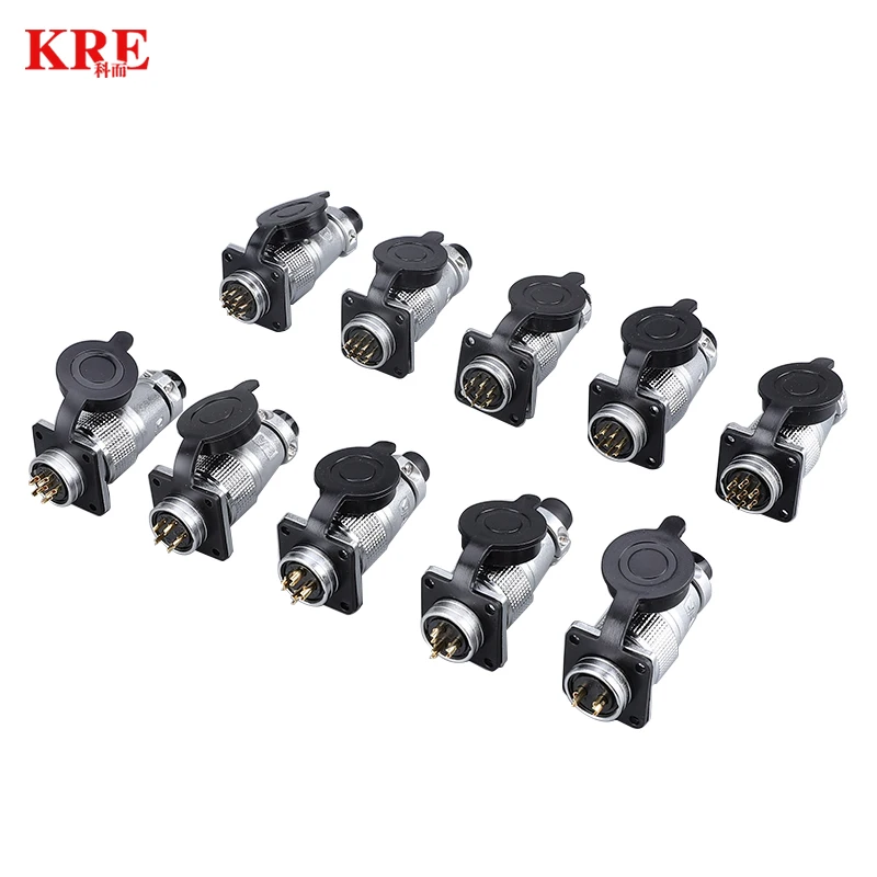 P20 Aviation Connector Plug Socket 20mm 2/3/4/5/6/7/8/9/10/12Pins WS20 Male Female Connectors