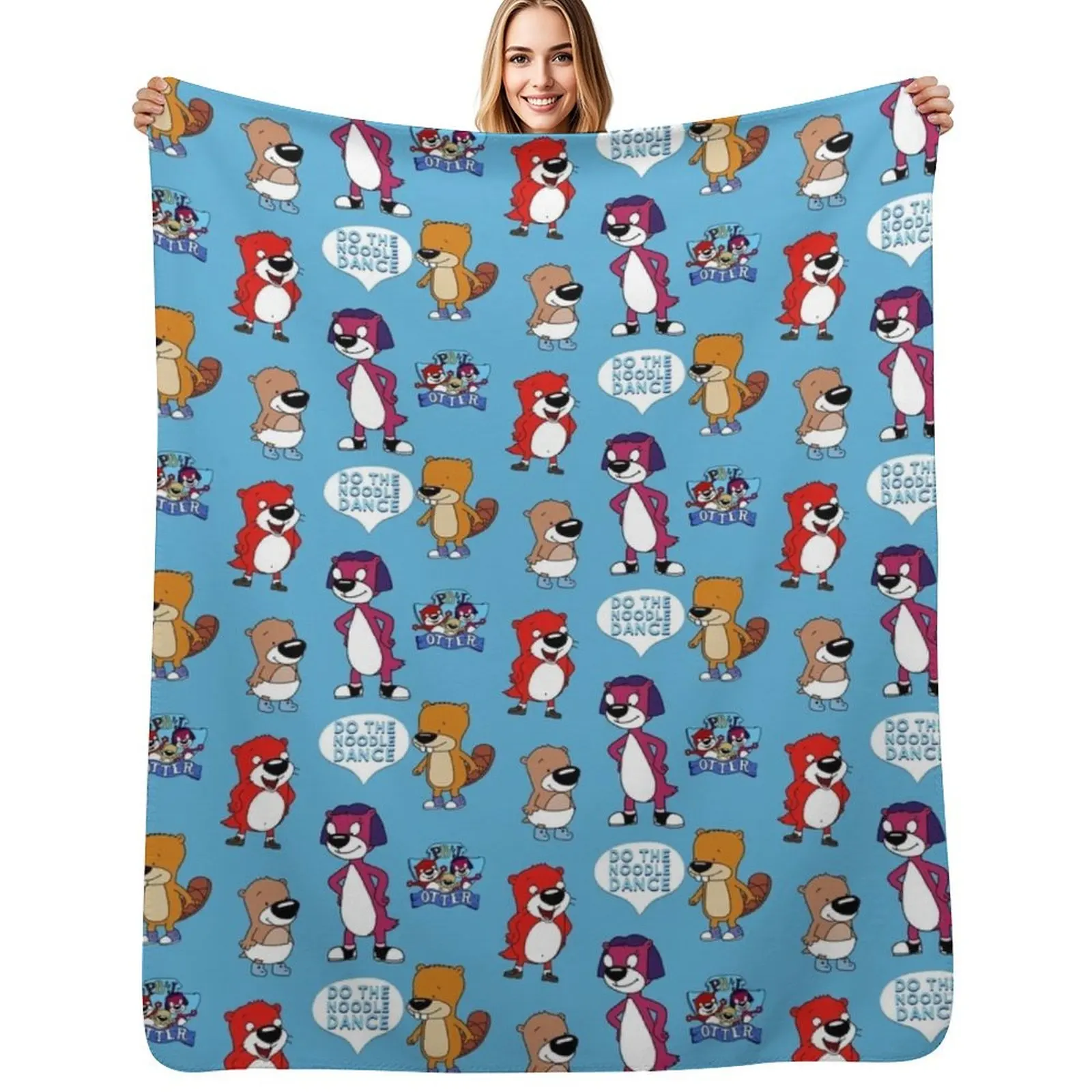 Jelly, Peanut, Butter, Munchy Otter Art Combo Pack Throw Blanket Beach Softest Plush Soft Beds For Sofa Thin Moving Blankets