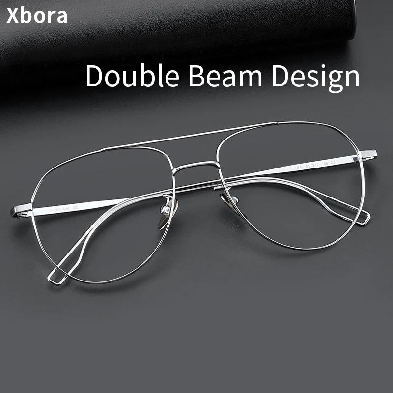 

Xbora Fashionable Titanium Alloy Optical Glasses Casual Double Bridge Prescription Men's And Women's Eyeglasses Frames 016