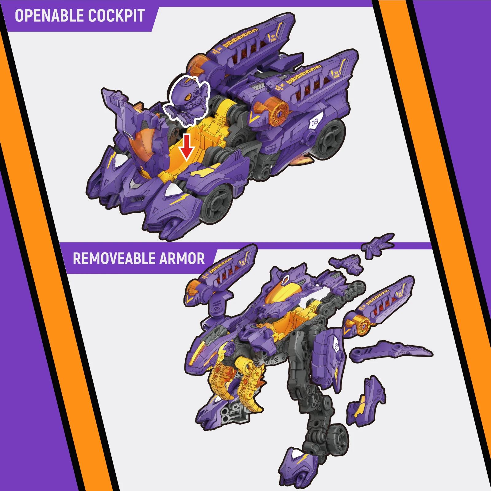 52TOYS BEASTDRIVE BD-03 Naught Saur Robot Dinosaur Action Figure