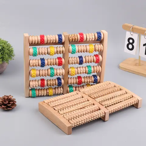 ลูกกลิ้งนวดเท้าไม้ นวดเท้าหลายจุด บำบัดเท้า นวดนวดคลึงนวด ช่วยเพิ่มการไหลเวียนโลหิต เครื่องมือดูแลเท้า