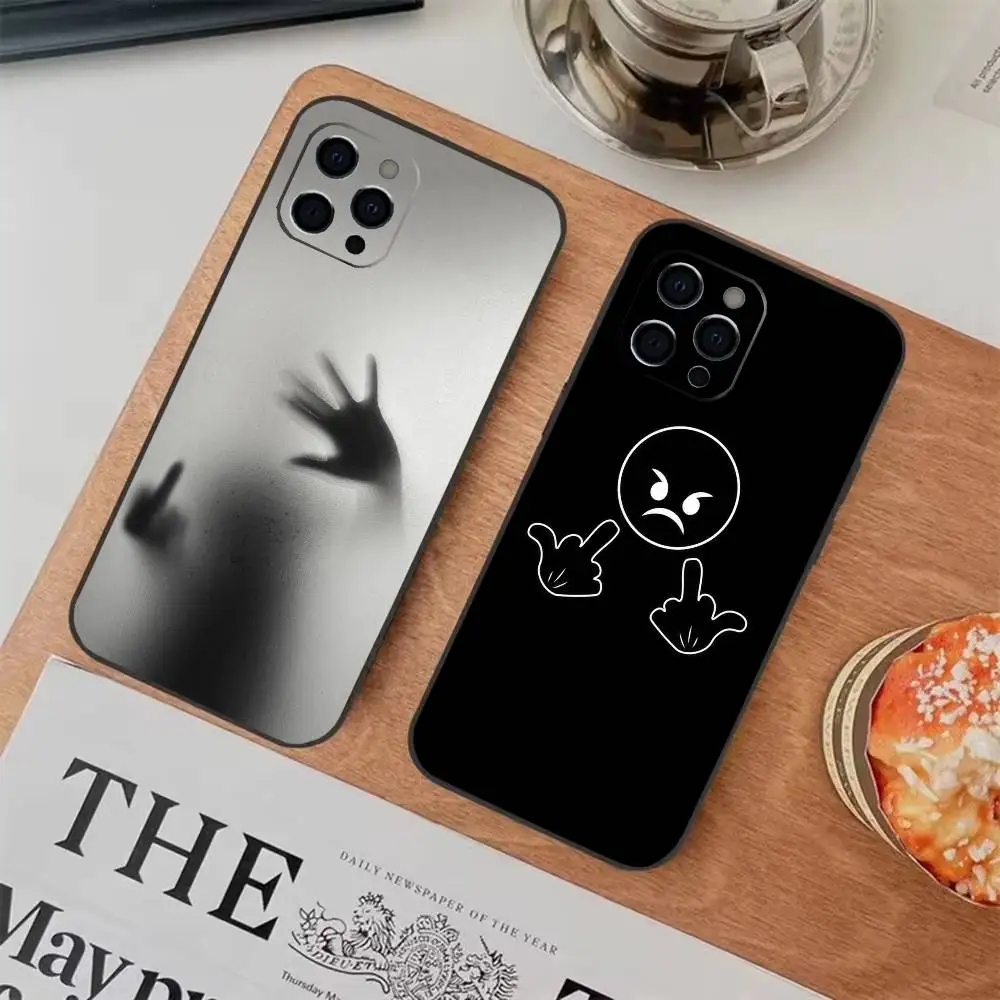 

the middle finger Soft Black Case For IPhone 17,16,15,14,13,12,11,XS,Plus Pro Max