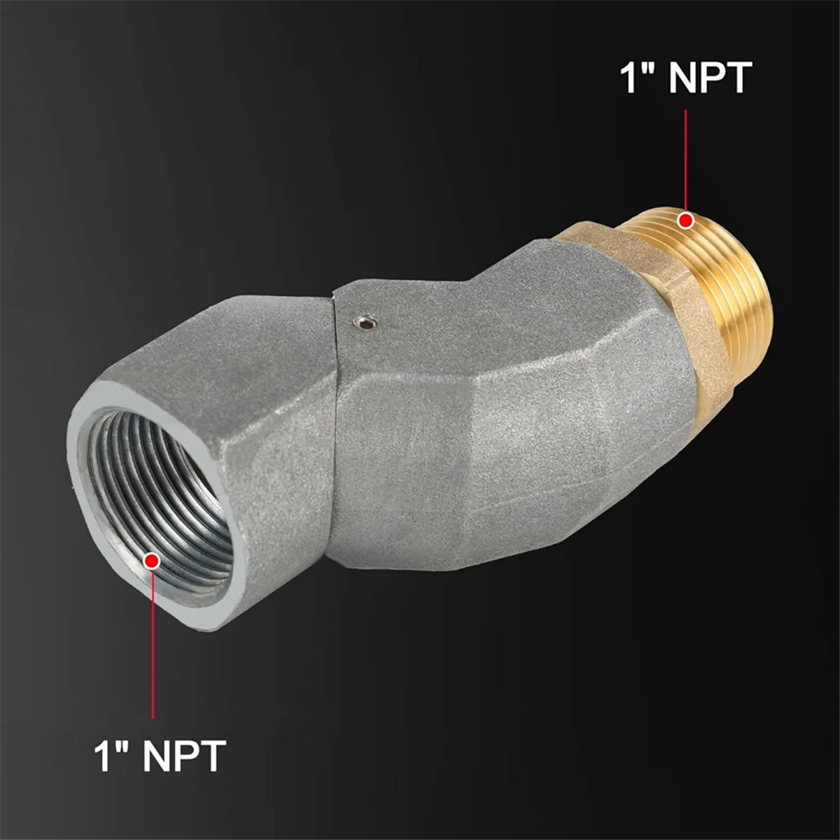 1Inch NPT Fuel Transfer Hose Swivel 360 Rotating Connector for Fuel Nozzle Multi Plane Swivel