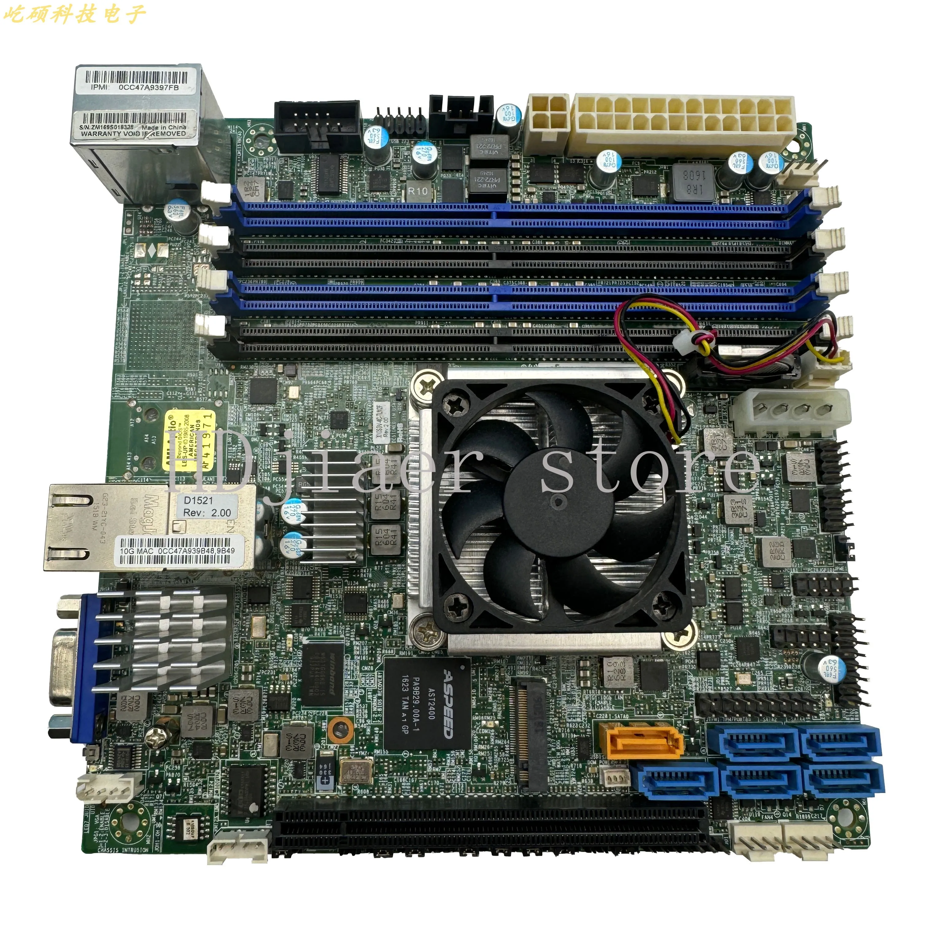 AMD X10SDV-4C-TLN2F motherboard NAS Synology ITX server FlyCow D1521 dual 10 Gigabit 1581