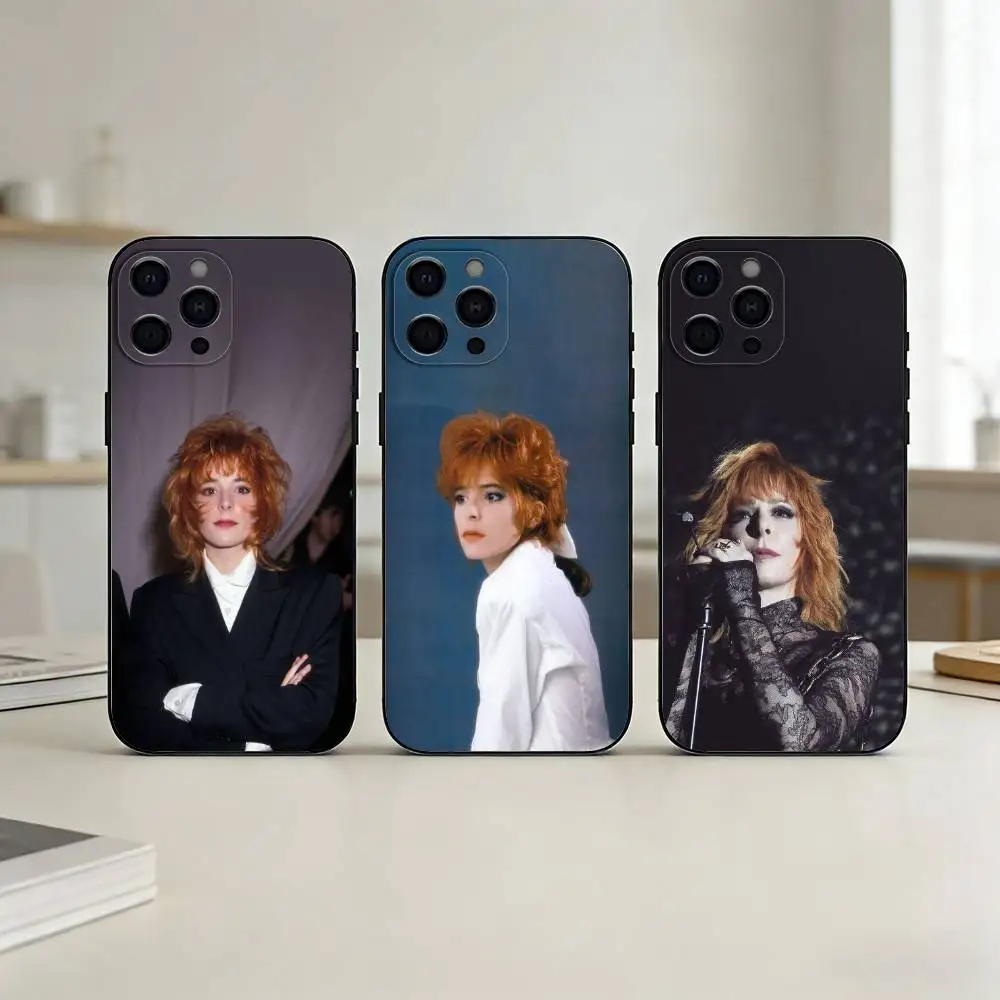 

M-Mylene Farmer Phone Case For iPhone 17,16,15,14,13,12,11 Plus,Pro,Max,Mini Silicone black Soft Cover