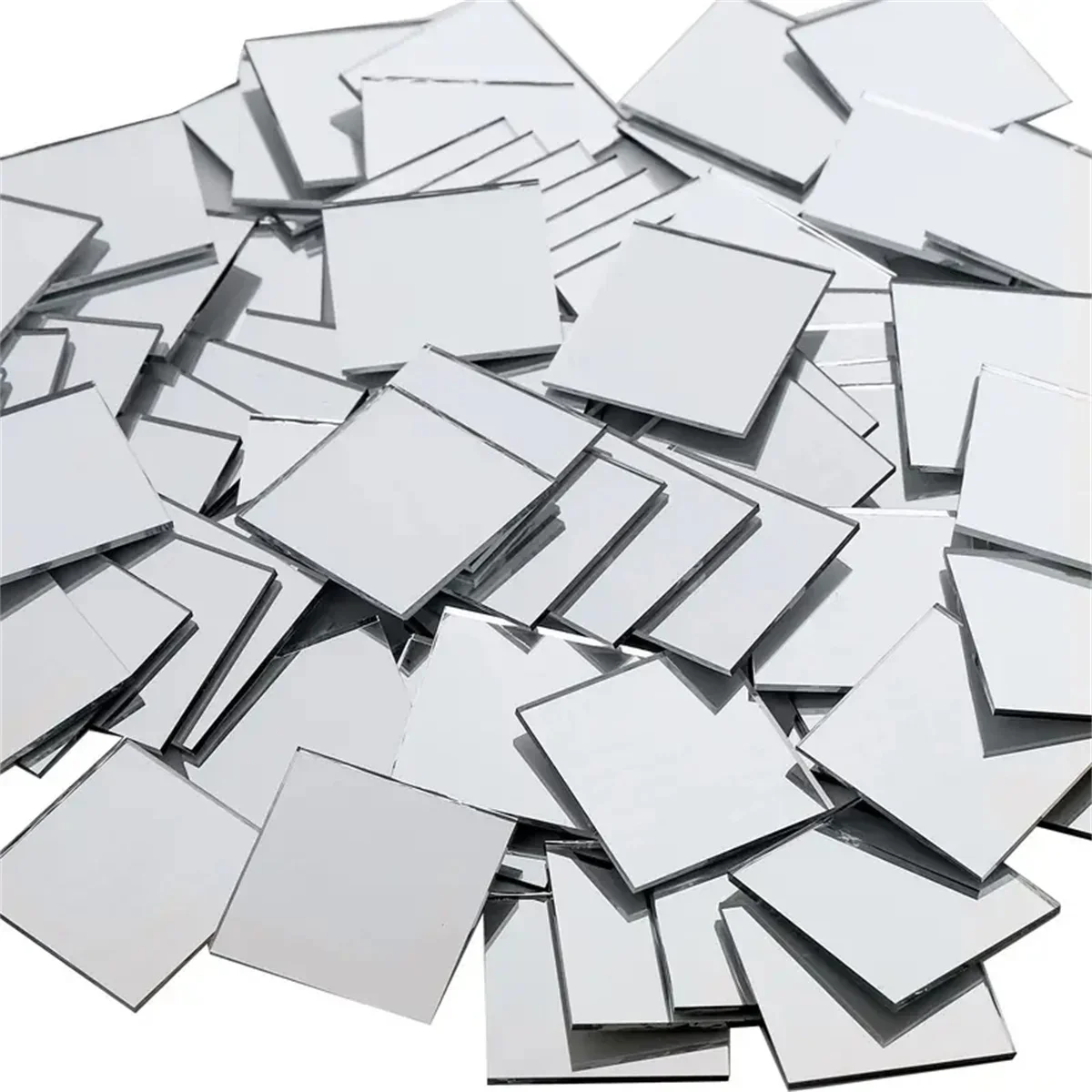 50pcs Mini carré 5 cm/4 cm acrylique miroir carreaux autocollants centre commercial adhésif mosaïque pour bricolage artisanat Art fournitures maison mur porte décor