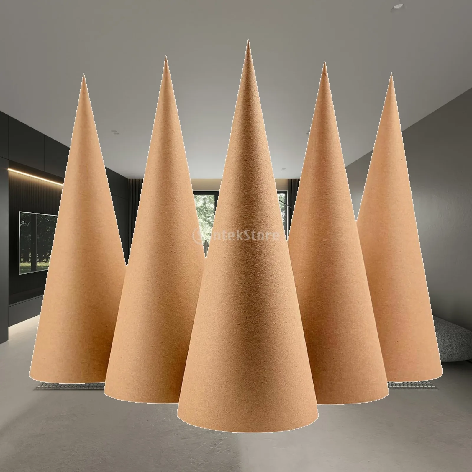 5x Paper Taper Cones Christmas Tree Decoration DIY Xmas Topper Open Bottom for Crafting for Decorating Painting Scrapbooking