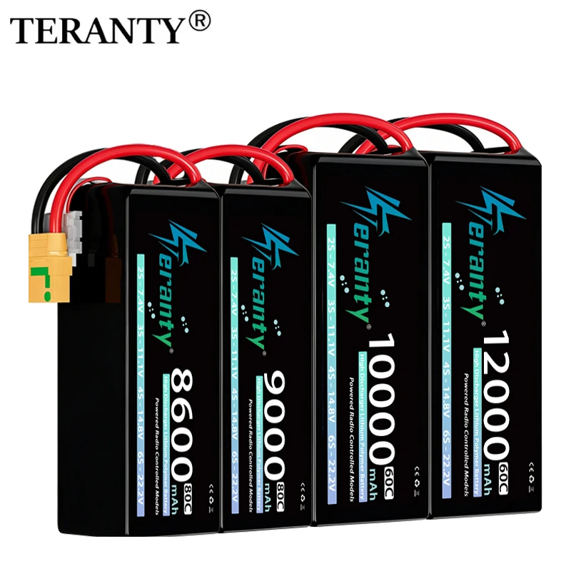 TERANTY 6S Lipo-Akku 22,2V 22,8V 8600/9000/10000/10800/12000mAh Mit XT90S für RC FPV Drohnen Hubschrauber Flugzeugmodell-Teile