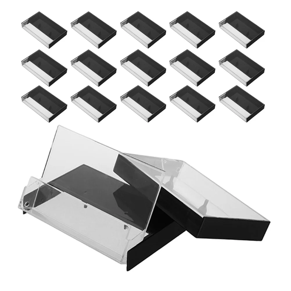 

20Pcs Plastic Retro Cassette Tape Organizer Clear Storage Box Audio Tape Holder Multifunctional Compact Cassette Storage