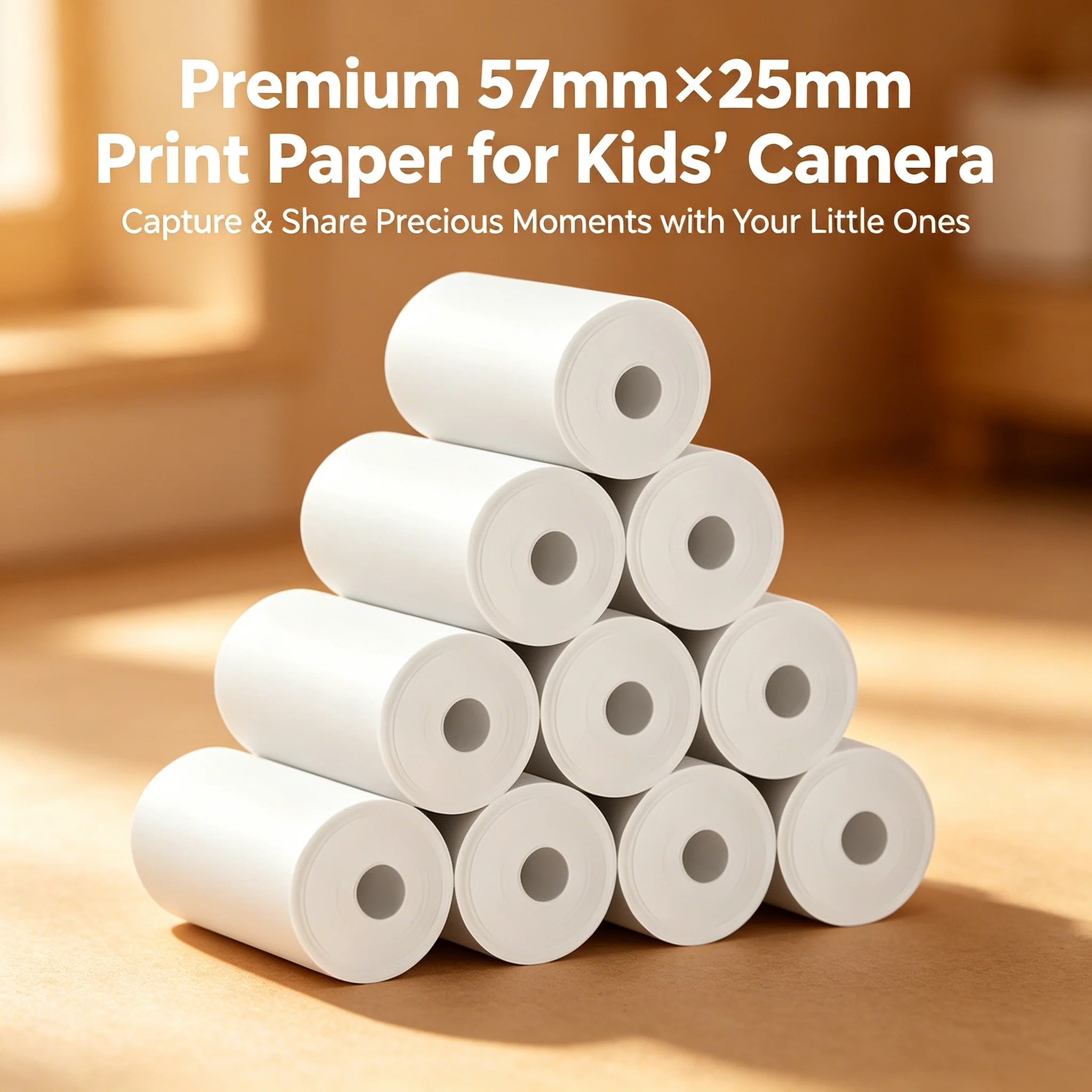 3-40Rolls 57x25MM Thermal Paper White Children Camera Instant Print Kids Camera Printing Paper Replacement Accessories Parts