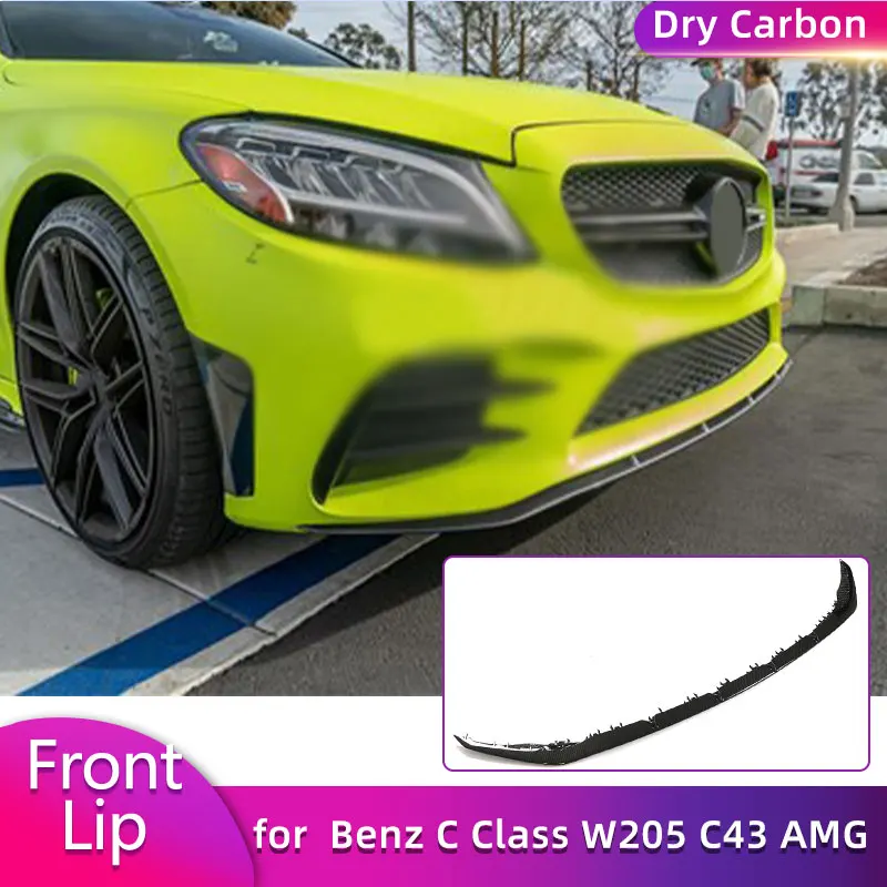 Prepreg Trockencarbon Frontspoilerlippe für Mercedes Benz C-Klasse W205 C43 AMG 2020 2021 – Frontlippe und Kinnprotektor Bodykit
