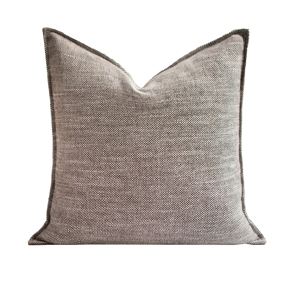 RUIYI Neutral Brown Linen Textured Throw Pillow Cover 45X45 Farmhouse Decor Sofa Couch Pillow Case for Living Room Bedroom Hotel