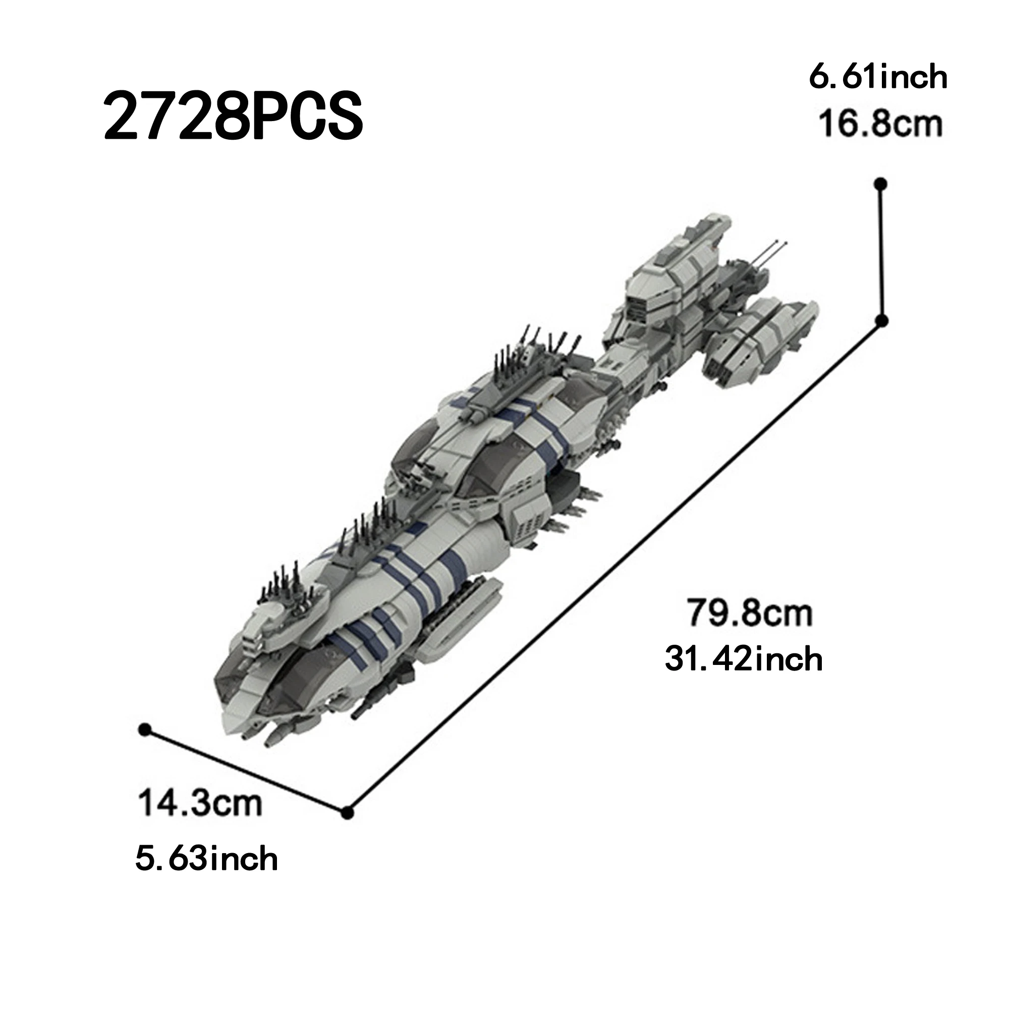 Light destroyer building block model science fiction movie spaceship assembling brick toy as a birthday gift for planetary fans