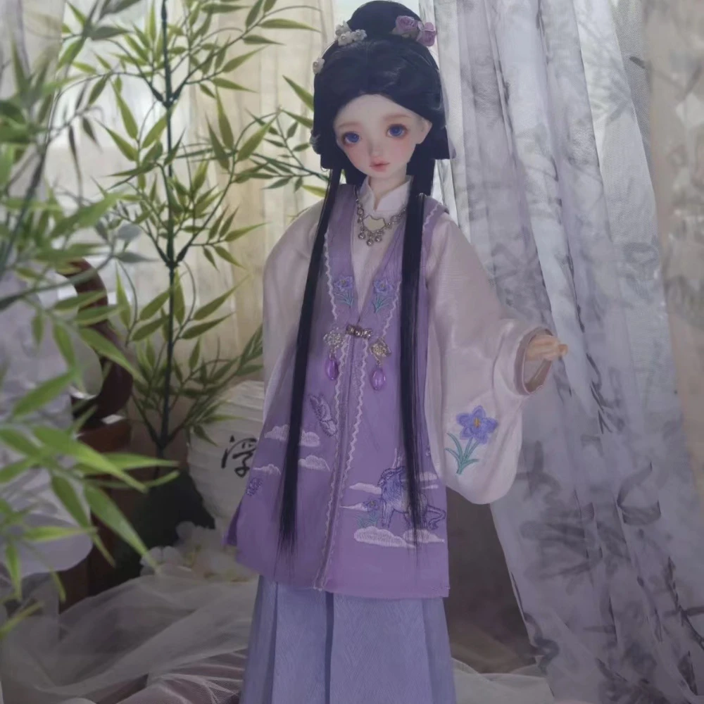 1/4 Doll's Clothes Suit for 45cm Bjd Doll Chinese Ancient Style Hanfu Dress Up Play House Girl Toys Doll Accessories, No Doll