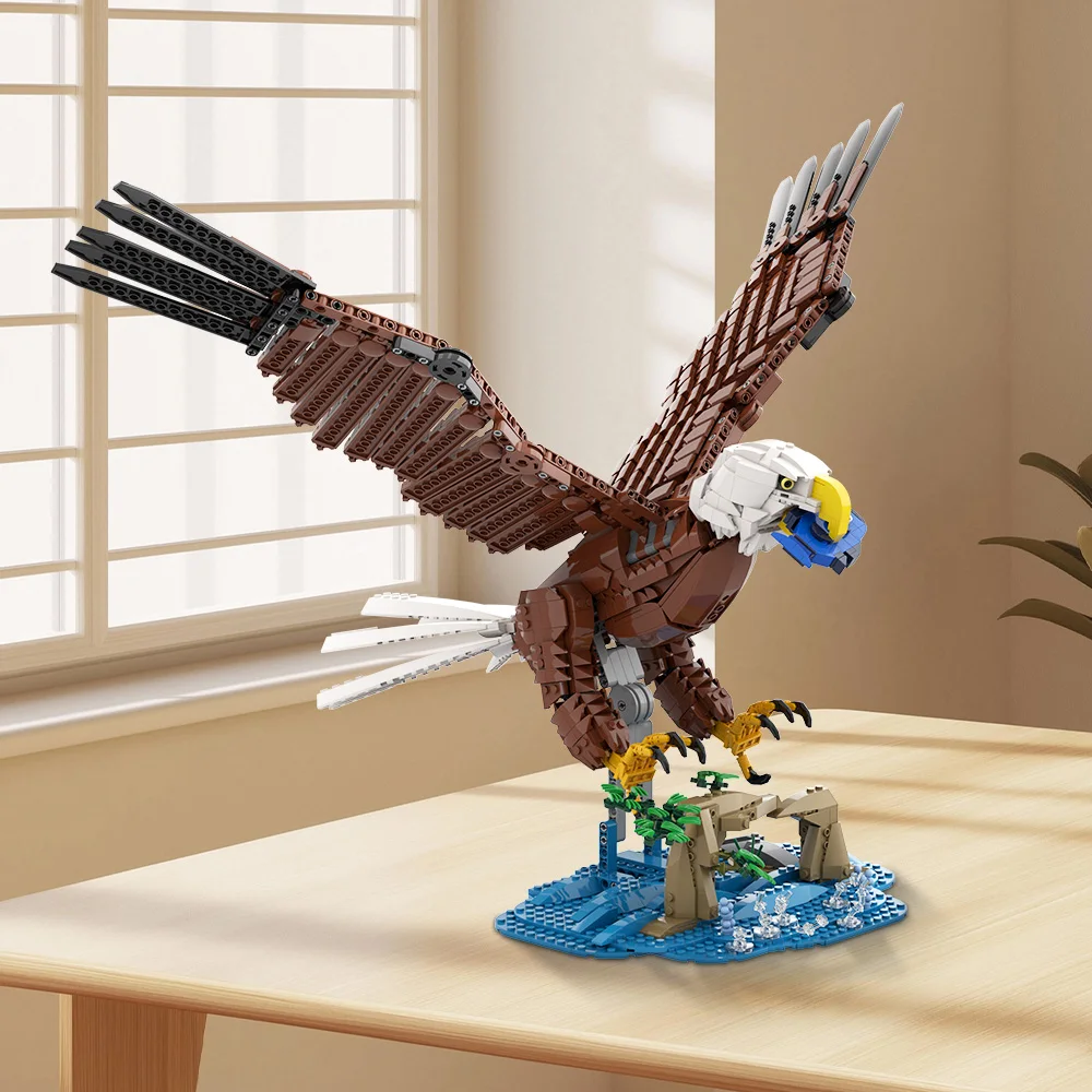 Gobricks MOC クリエイティブ動物鳥イーグルビルディングブロックモデルイーグル飛行レンガ diy 組み立ておもちゃ子供のギフト