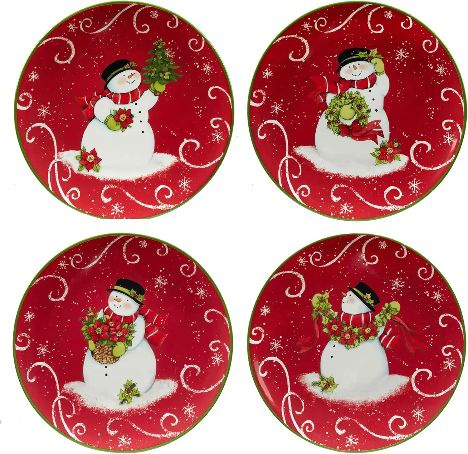 

Holiday Magic Snowman 9" Dessert/Salad Plates, Set of 4