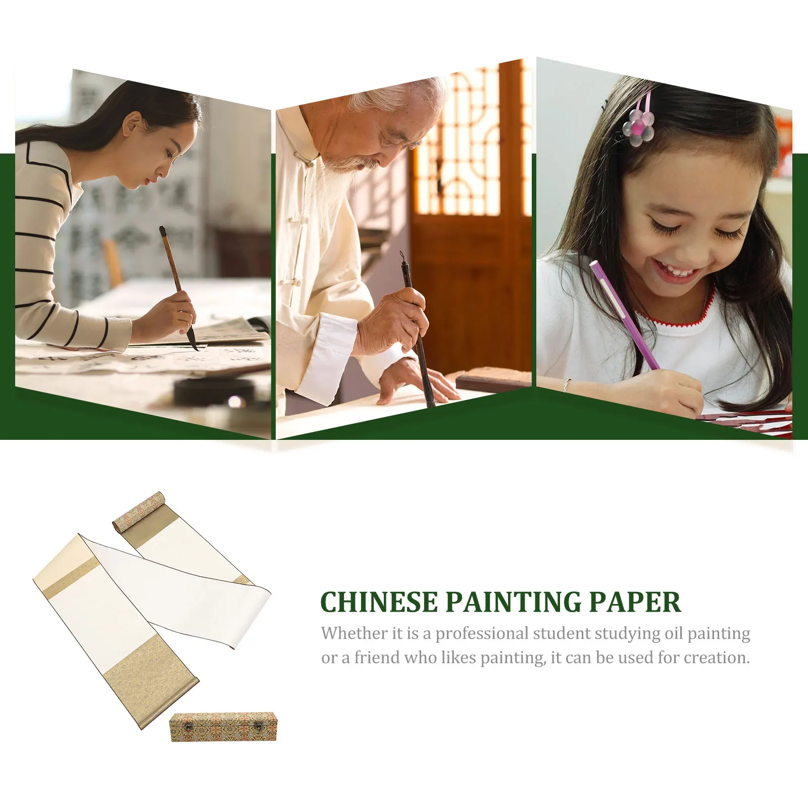 

1 Set Of Portable Calligraphy Paper Professional Blank Scroll Writing Accessory For Chinese Art Painting Home Decoration Durable