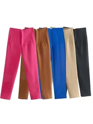 Willshela 2023 Pencil Women Pants High Waist Pants for Women With Seam Detail Streetwear Woman Ankle Trousers Autumn Office Pant