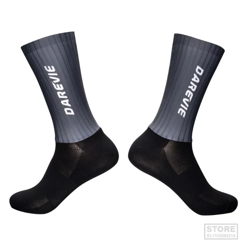 Darevie High Cycling Socks Aero Speed Sock Pro Sports dla mężczyzn Antypoślizgowa, oddychająca sportowa kontrola wilgoci