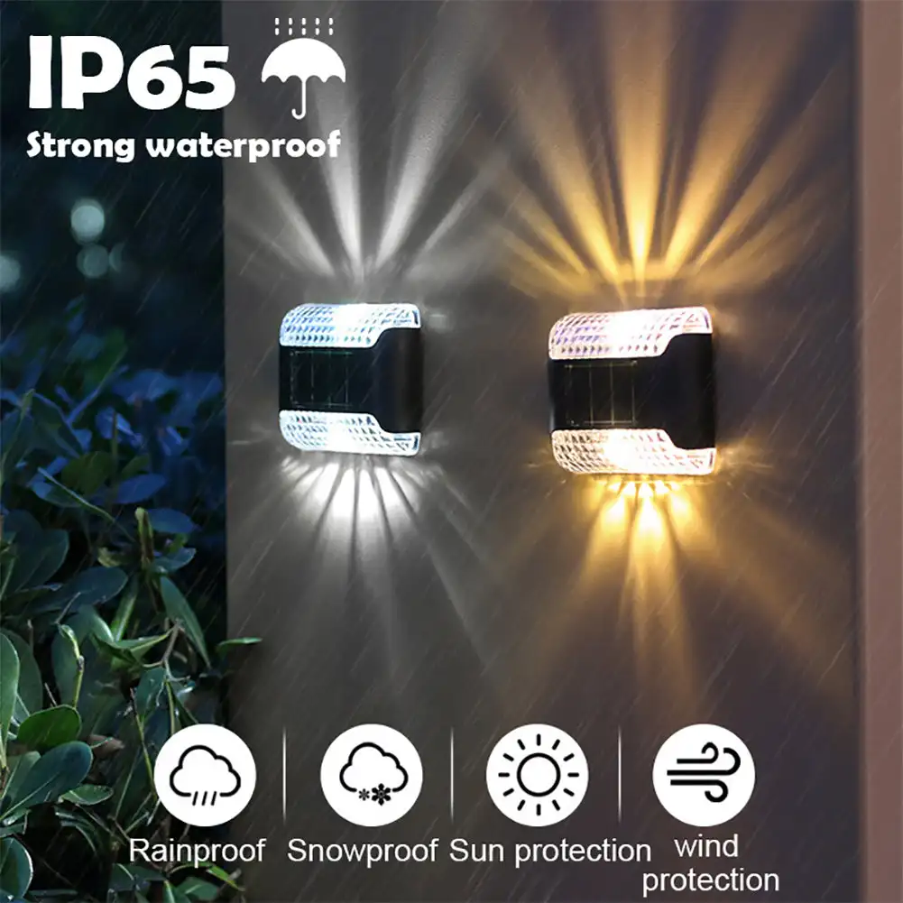 

1Pcs Waterproof LED Solar Lamp Outdoor Wall Garden Ambient Lighting Decoration Up & Down Night Lights Yard Color Change