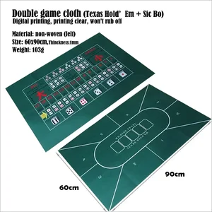 Double Sided Tablecloth for Poker Game Texas Holdem Non Woven Fabric Casino Roulette Board Game Table Mat for Size 60x90cm 6 Main Sales Poker Table Fabric - №6