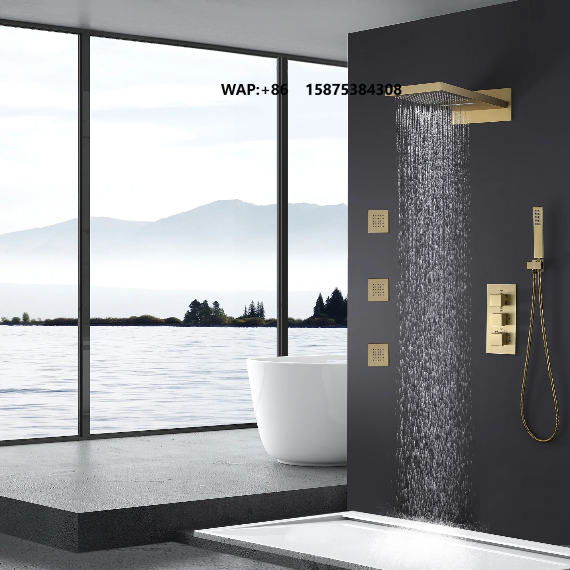 Homein American Warehouse In-stock Wall-mounted Shower Set, Multi-functional Bathroom Shower Room Faucet Set