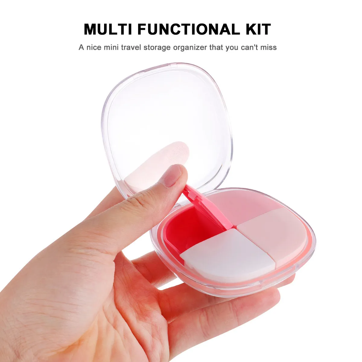 

Portable Plastic Mini 4 Compartment Pill Box Sealed Medicine Case Travel Storage Organizer Lightweight Multi-Function Jewelry