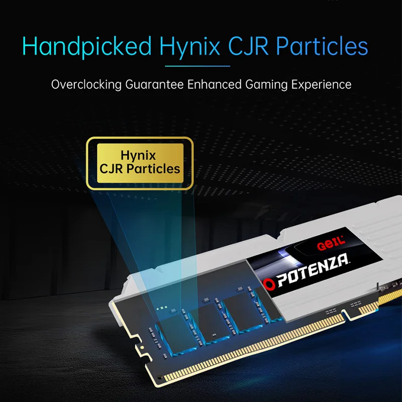 Imagem -03 - Geil Memória Ram Desktop Memória Hynix Cjr Partículas Cl16 16gbx2 Dissipador de Resfriamento pc Somente para Intel Gl2000 Ddr4 3600mhz