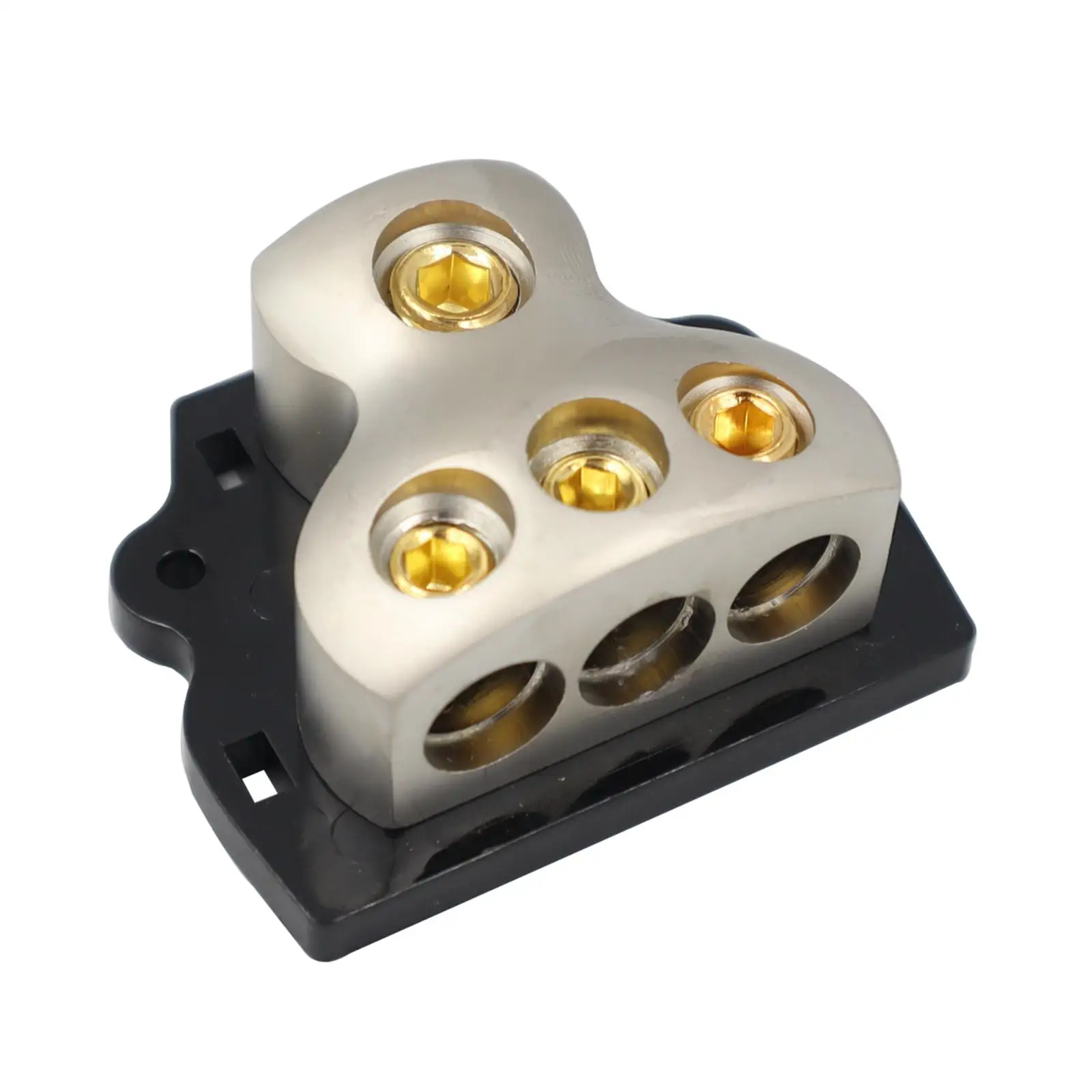 3 Way Power Distribution Block, 1x 0 Gauge in 3x 4 Gauge Out