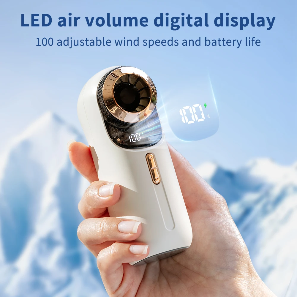 Portable Handheld Fan, USB Personal Fan, 100 Speed Adjustable,1800mAh Battery Rechargeable Mini Fan,