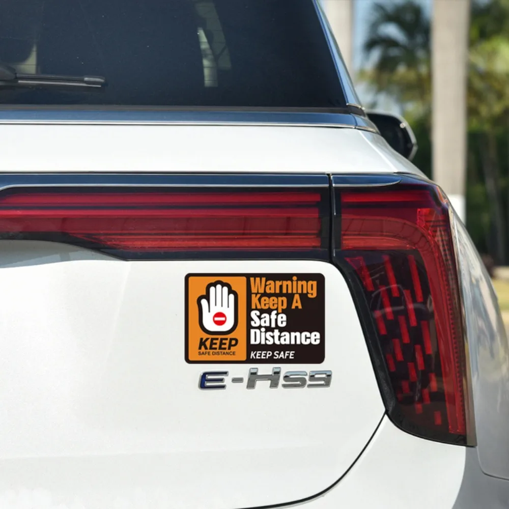 

1PC "Keep Distance" Warning Stickers, Orange/Green Waterproof Vinyl Decals for Car Window & Bumper