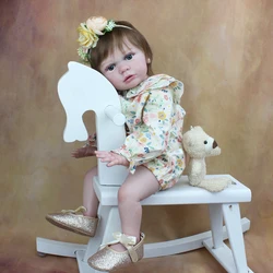 60CM 3D Skin Visible Veins Reborn Baby Girl Finished Tayra Doll Cloth Body Toy Soft Silicone Princess Toddler Alive Bebe