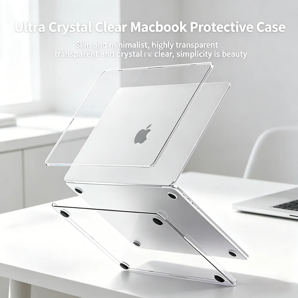 Shockproof slim MacBook Air 15.3 Inch Protective Case,for MacBook Air M1M2M3M4M5,lightweight frosted Clear/Black Laptop Cover