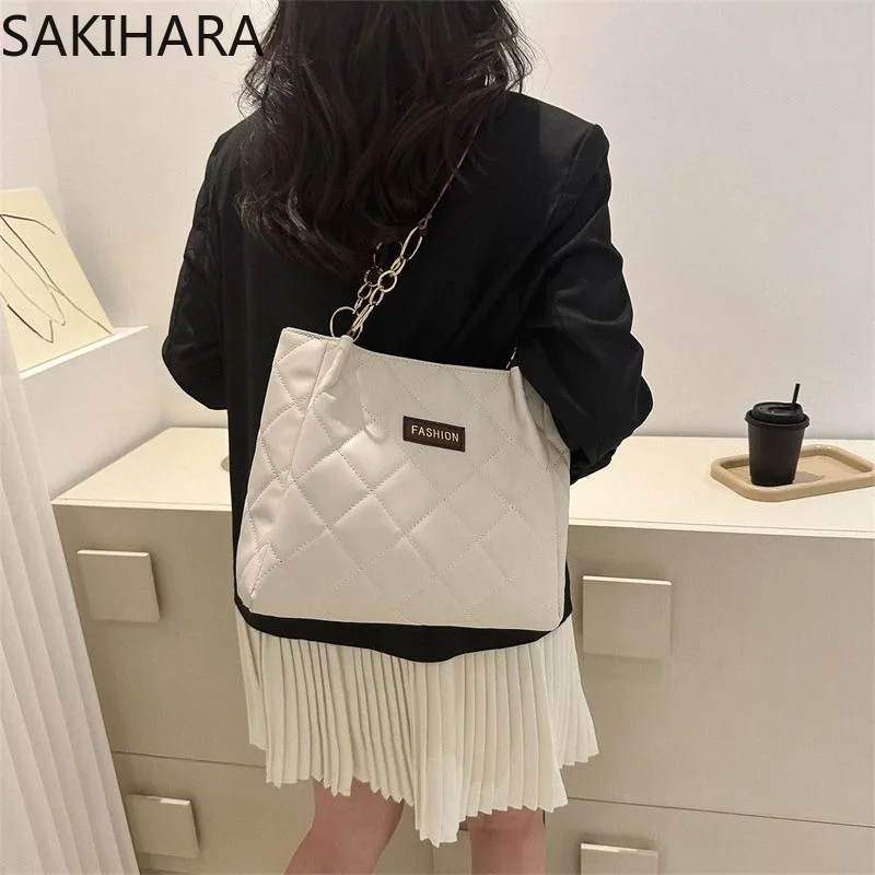 Tote Bag for College Students Temperament Fashion Casual Large Capacity Office Lady All Match Contrast Color Bolsas Para Mujeres