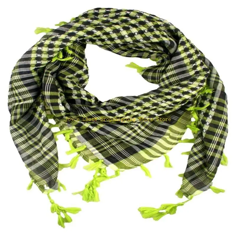 وشاح شال عصري بنمط مربعات للرجال والنساء وشاح عربي قابل للتنفس مثالي للأنشطة الخارجية 10CD #2