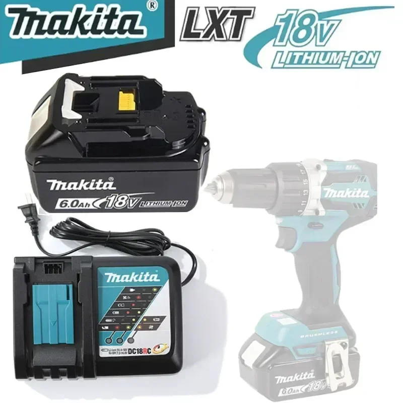 Original Makita 18V 6.0Ah recargable LXT400 BL1830B BL1850B BL1860 batería de herramienta eléctrica batería de iones de litio LED reemplazable