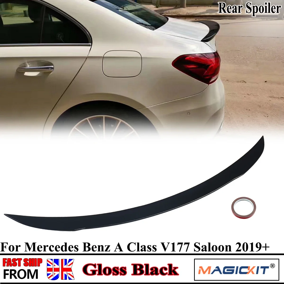 Rear Trunk Spoiler For  MERCEDES BENZ A CLASS W177 V177 SALOON A35 GLOSS Glossly Black ABS Wing Spoiler Car Styling Accessories