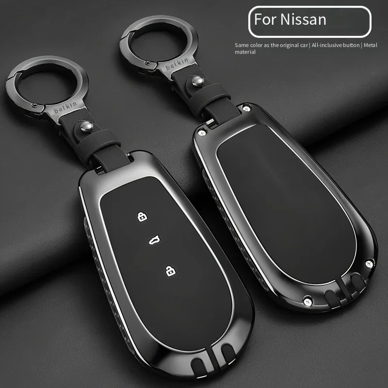 Car Key Case Key Fob Cover Zinc Alloy Full Protection Anti‑scratch Shockproof Fit For Nissan N6 N7 Primera EV NX8