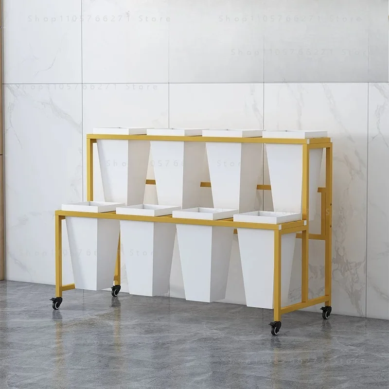 Mobile Display Solution: Wrought Iron Multi-Tier Stand for Flowers, Shop Merchandise & Wedding Decor.