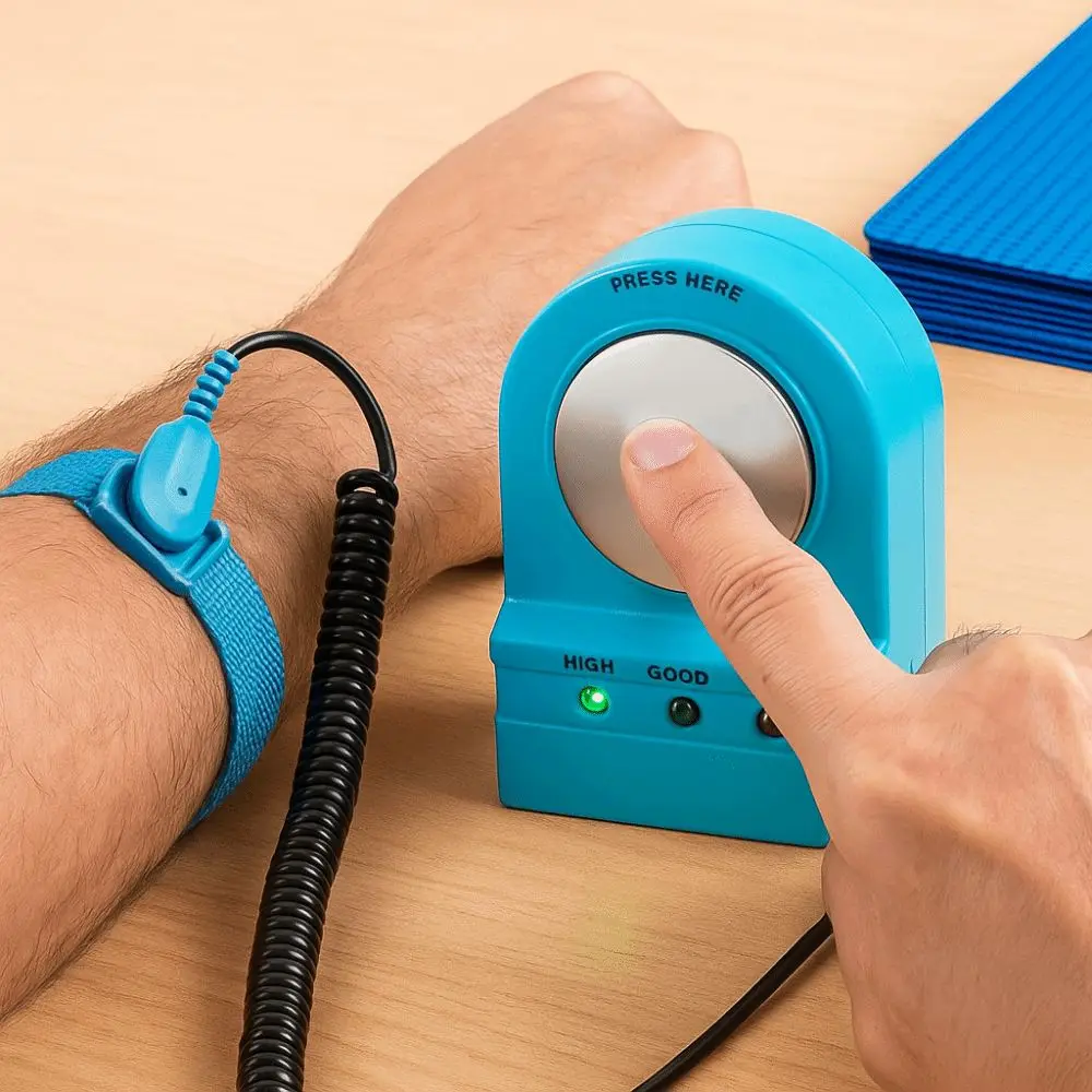 Hohe Qualität ESD Handgelenk Strap Tester Kissen Anschluss Erdung Draht Verbindung Anti-Statische Handgelenk Strap Tester Elektronische Fabrik