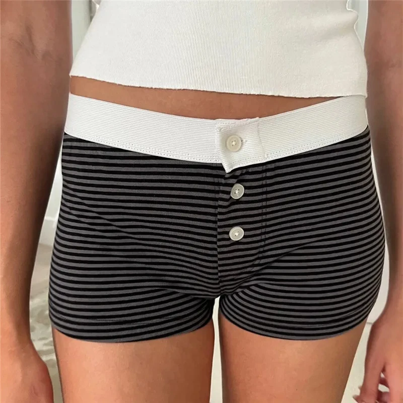 00s Retro Cute Patterm Boyshorts Fairy Y2K Cottage Low Waist Button Comfy Undies Sweatshorts Women Pajamas Shorts Lounge Bottom