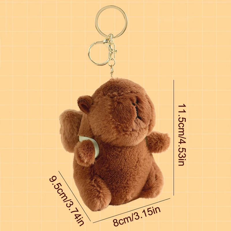 Jouets en peluche Capybara pour femmes, pendentif de sac, porte-clés mignon, décor de sac à dos pour enfants, cadeau de fête d'anniversaire, beurre moelleux, mode