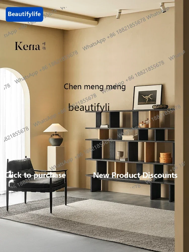 

183F Solid wood reading bookshelf, floor-to-ceiling integrated against the wall, whole wall bookcase, living room shelf