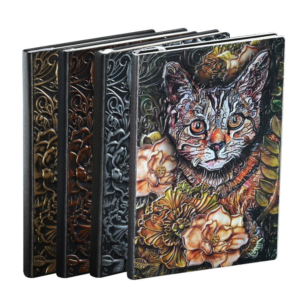 Simulation Cat Starman A5 Hardcover Retro Notepad Creative Upscale Business Office Gift Notebook Vivid Animal Cover Notebooks