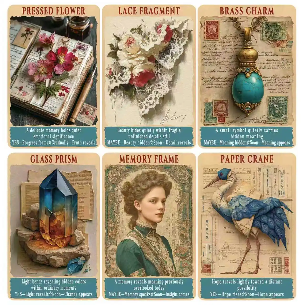 Junk Journal Oracle Cards | Artistic Vintage Oracle Deck for Journaling, Self-Discovery & Daily Inspiration