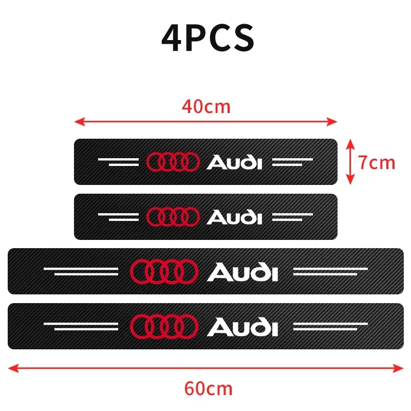 Carbon Fiber Car Door Edge Sill Protector Strip Stickers For Audi A3 8V 8P S3 A5 A6 C7 C6 S5 S6 Sline A4 S4 Q4 Q5 Q6 Accessories