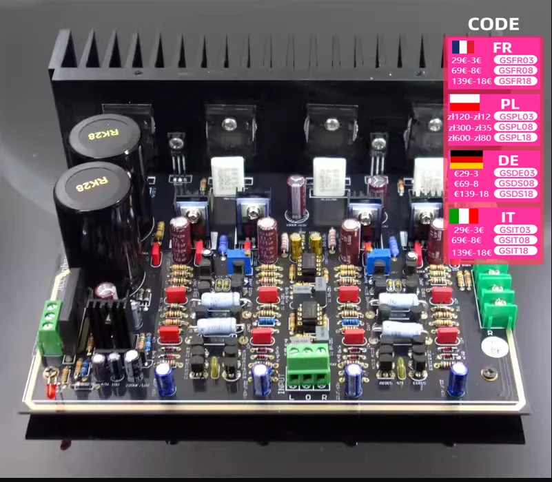 Nvarcher Refer to Golden Throat P1000 power amplifier circuit two-channel 200W   board