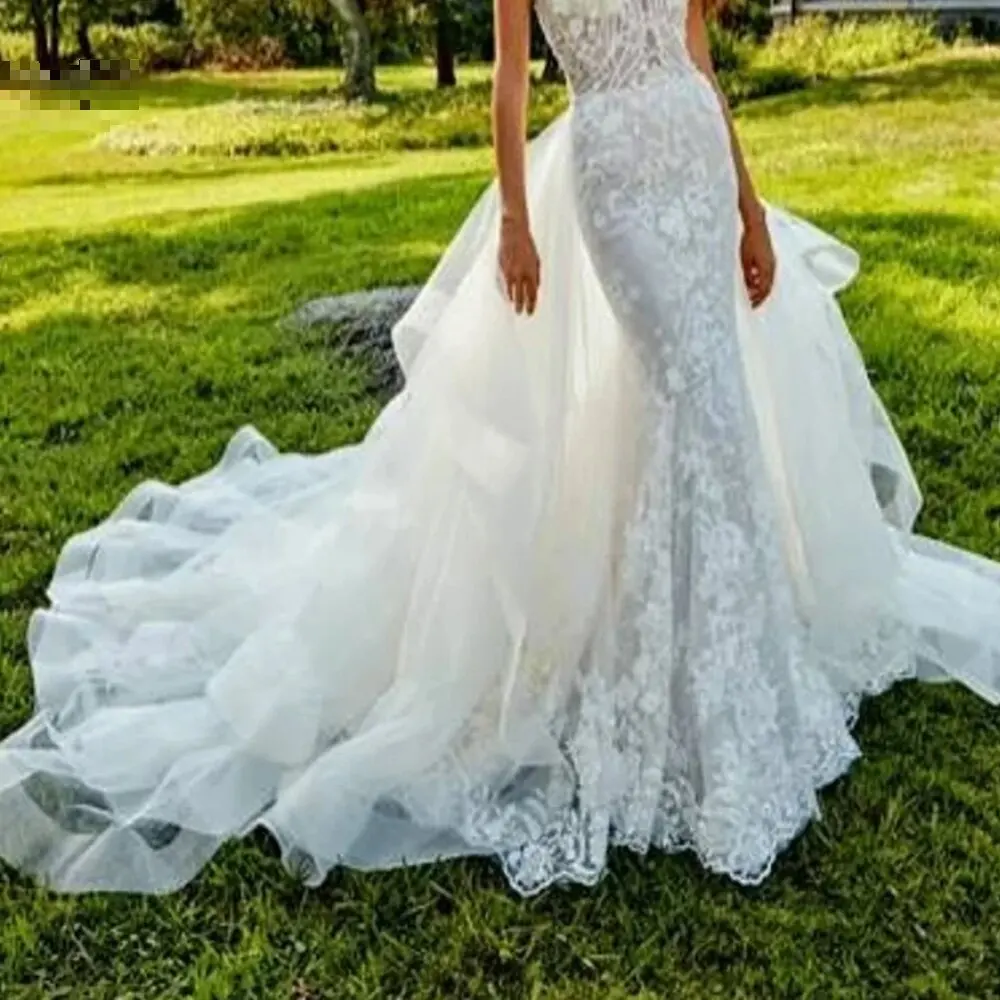 Saia destacável de tule nupcial com trem removível, saia nupcial branca, acessórios personalizados, vestidos de casamento, alta qualidade